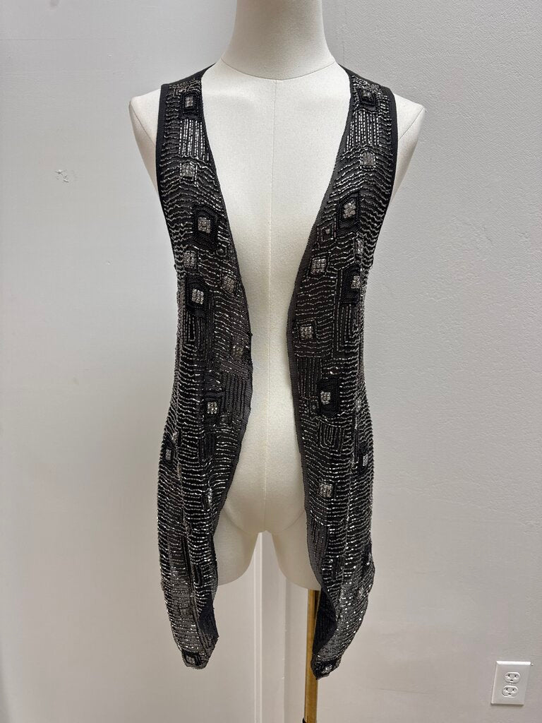 Alice + Olivia Black Beaded Vest