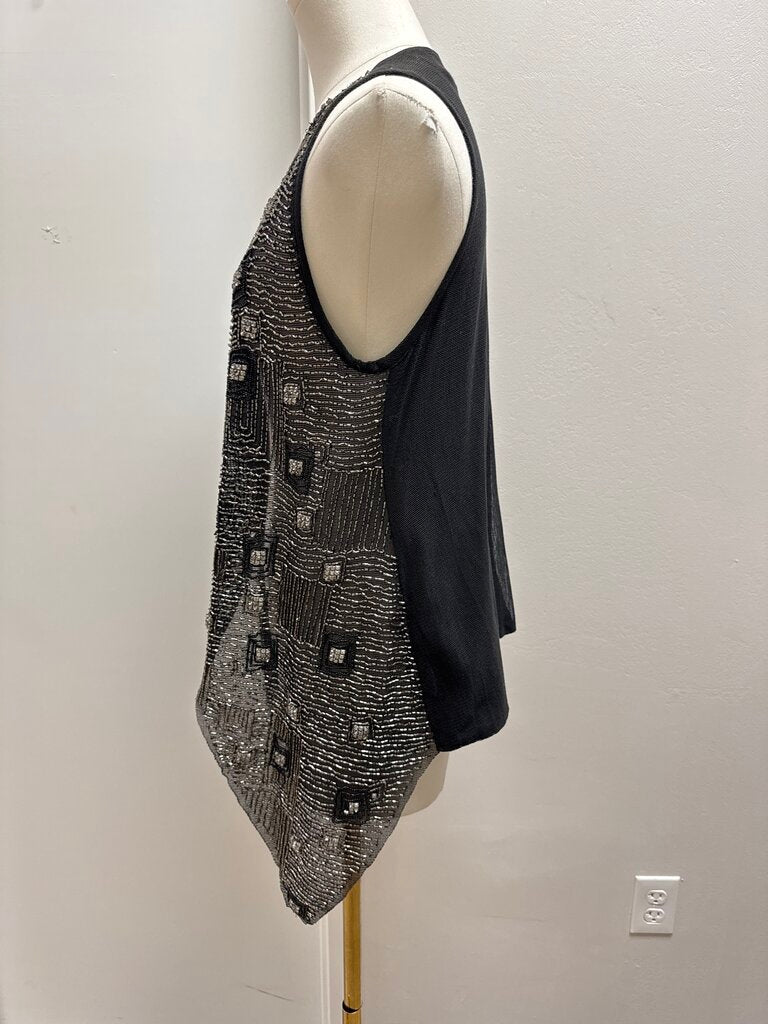 Alice + Olivia Black Beaded Vest