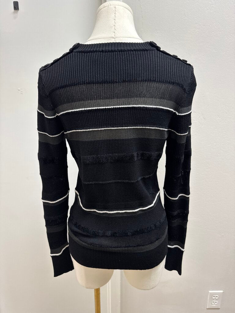 Proenza Schouler Black Striped Ribbed Sweater