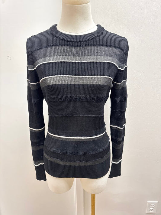 Proenza Schouler Black Striped Ribbed Sweater