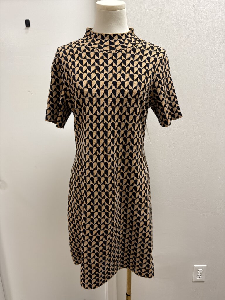 Anthropologie Black and Tam Heart Dress NWT