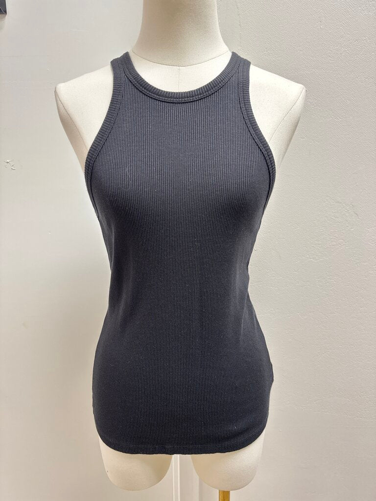 Theory Black Ribbed Muscle Tank