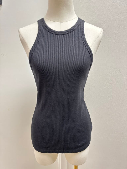 Theory Black Ribbed Muscle Tank