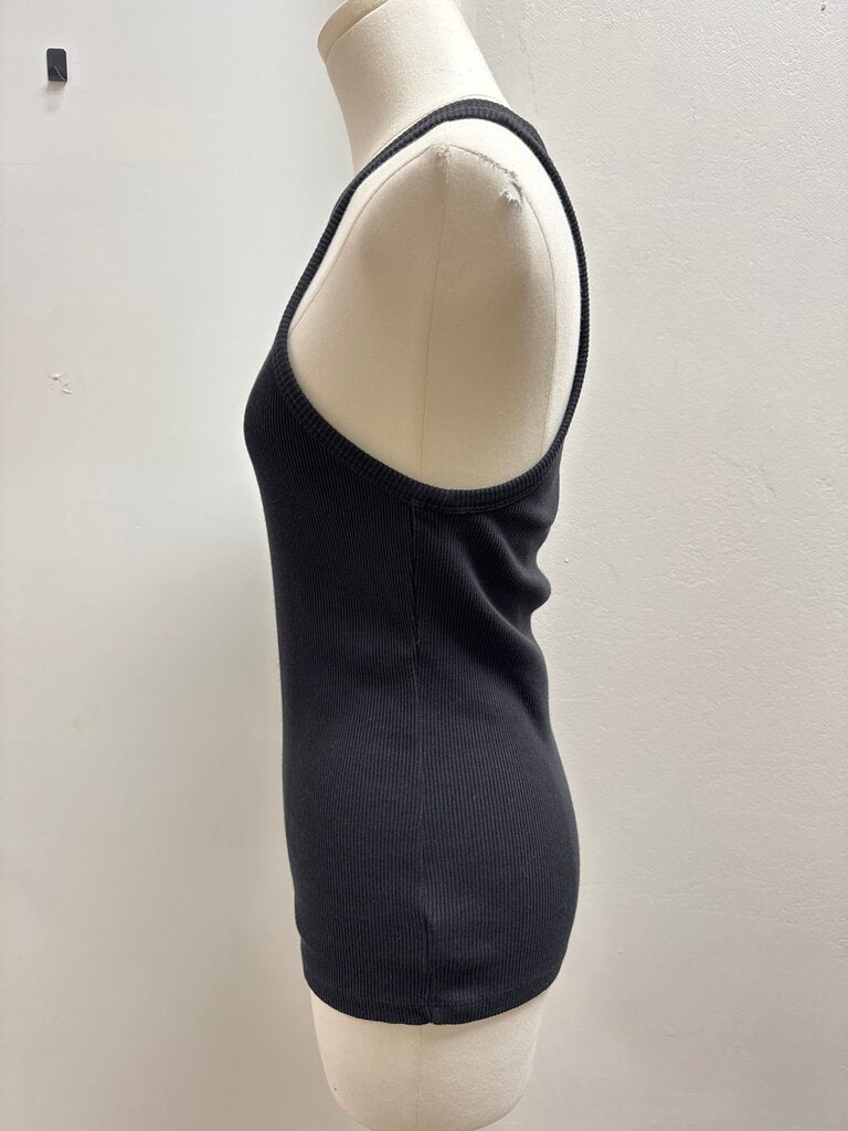 Theory Black Ribbed Muscle Tank