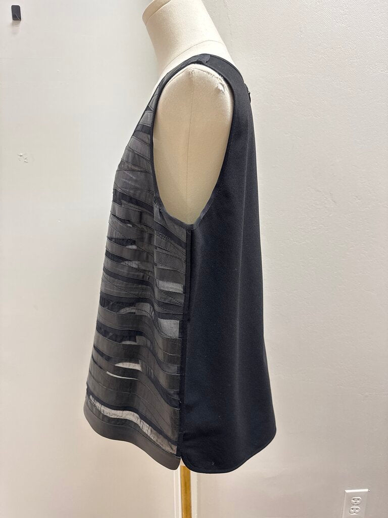 Lafayette 148 Black Leather Top
