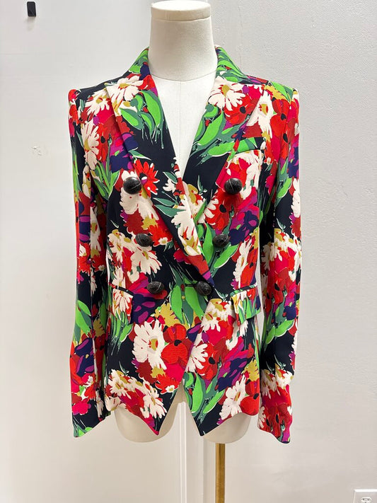 Veronica Beard Black Floral Blazer