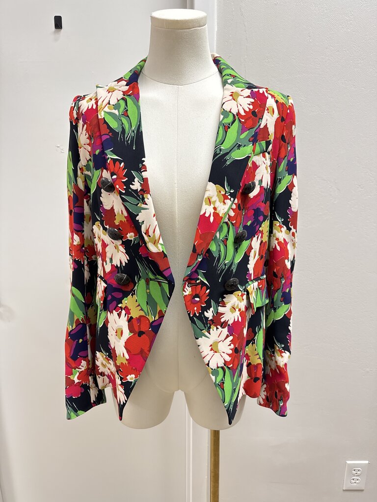 Veronica Beard Black Floral Blazer