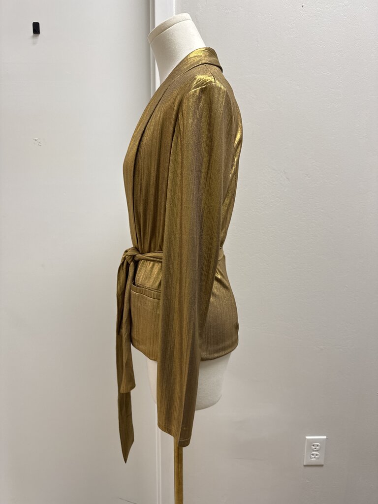 Superdown Gold Wrap Cardigan
