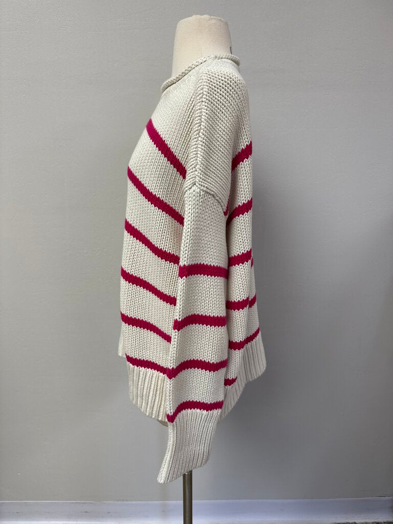 La Ligne Pink and Ecru Striped Sweater