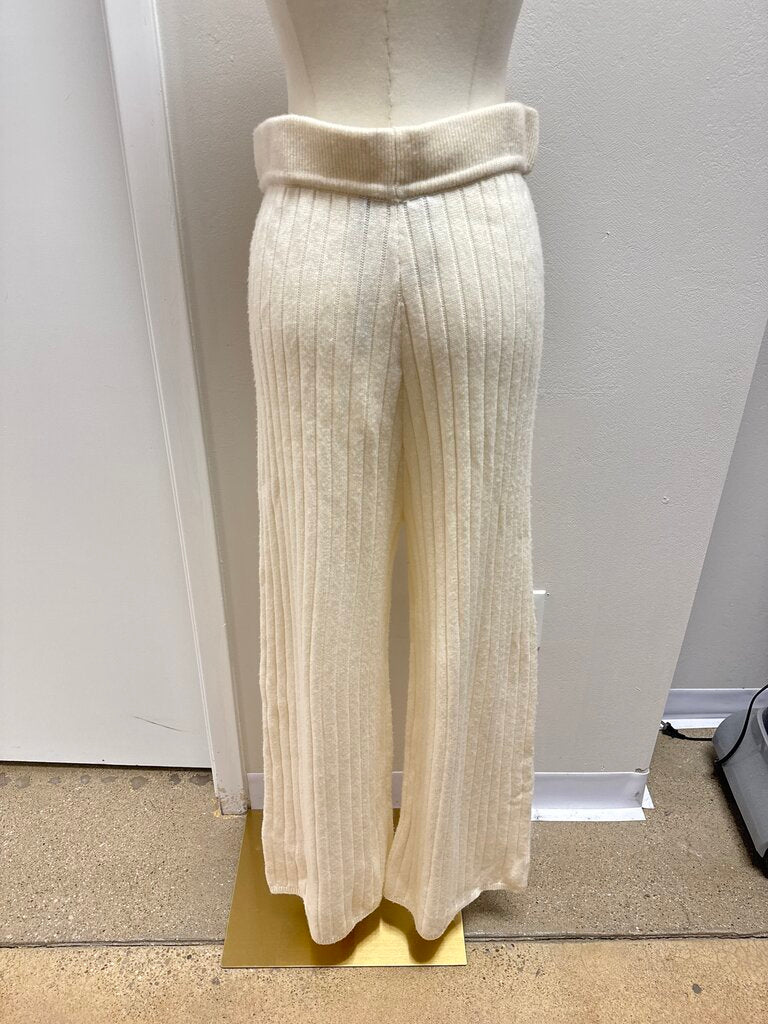 Theory Ivory Ribbed Pull On Pant