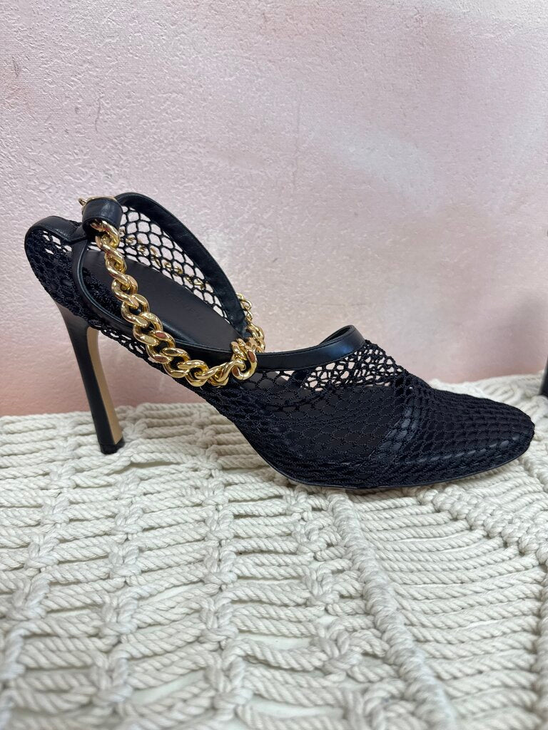 Bottega Black Leather Mesh Heels w/Box