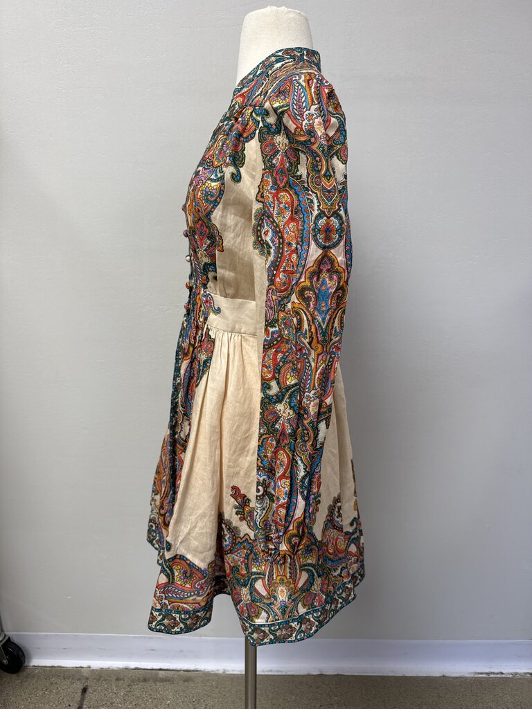 Zimmermann Apricot Floral Linen Dress