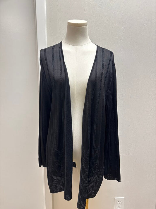 Gispa Black Pointelle Cardigan NWT
