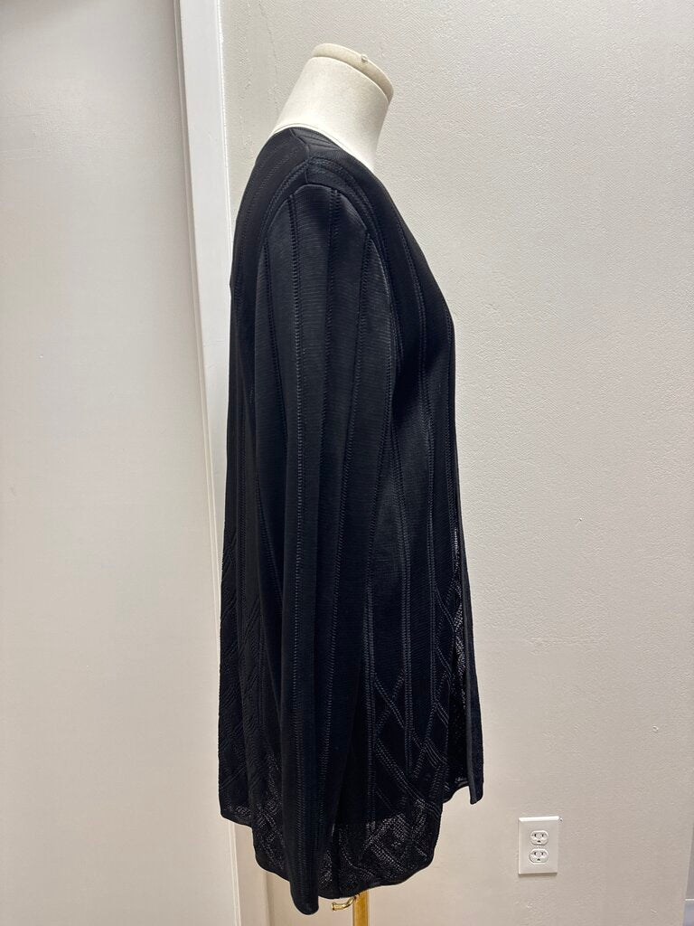 Gispa Black Pointelle Cardigan NWT