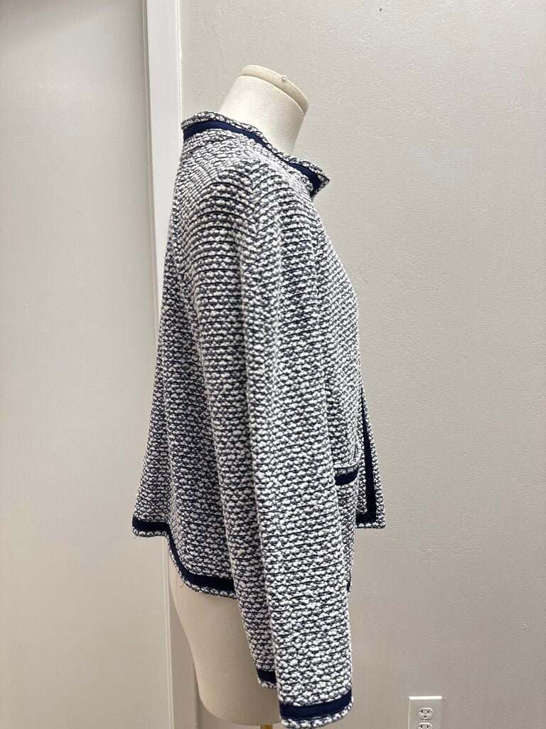 St John Blue and White Knit Jacket NWT