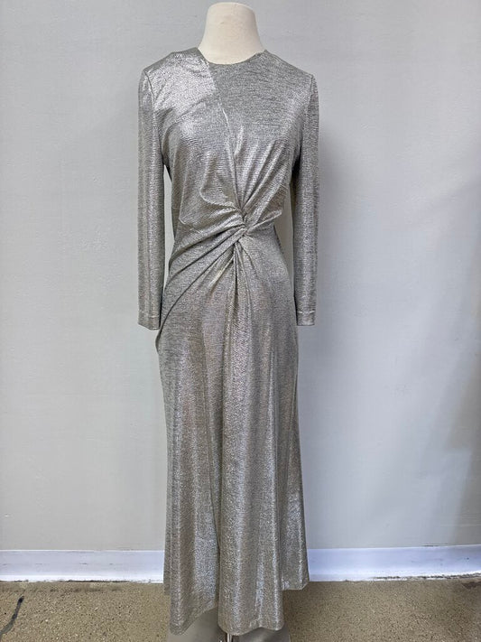 Galvan London Silver Knot Maxi Dress NWT