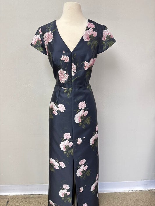 Sachin & Babi Navy Floral Gown NWT