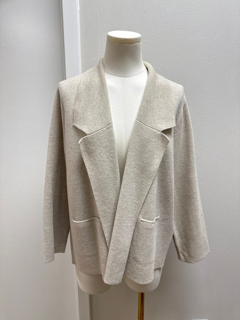 Eileen Fisher Oatmeal Notch Collar Jacket NWT