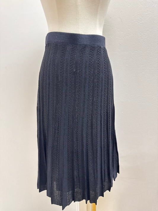 St John Black Knit Metallic Skirt NWT