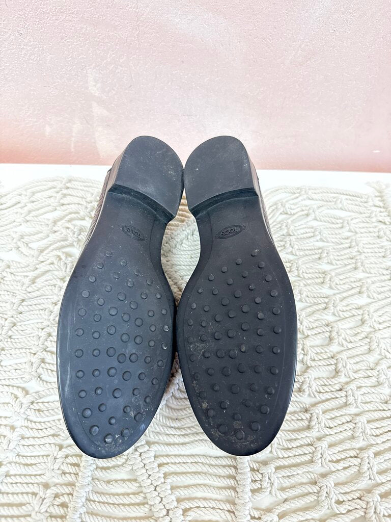 Tod's Black Leather Embossed Loafer
