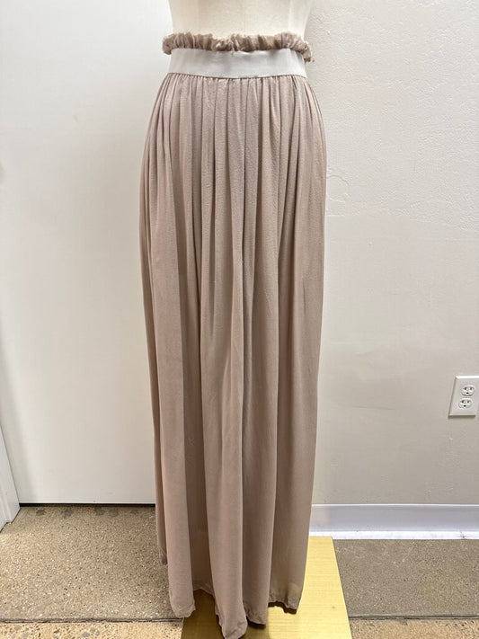 Kristensen Du Nord Tan Silk Maxi Skirt