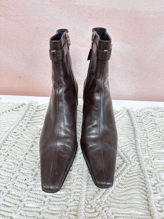 Prada Chocolate Kitten Heel Bootie