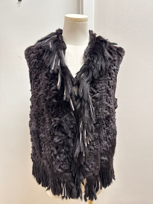 Black Rabbit Fur Vest