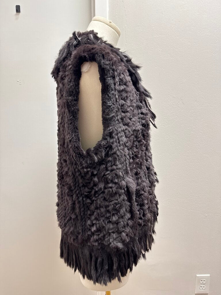 Black Rabbit Fur Vest
