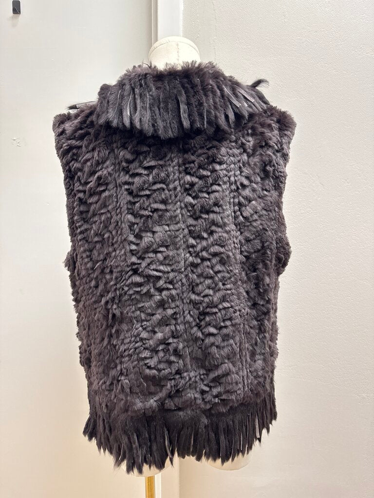 Black Rabbit Fur Vest