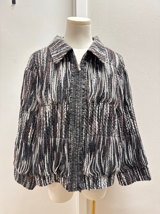Algo Brown Multi Sweater Jacket