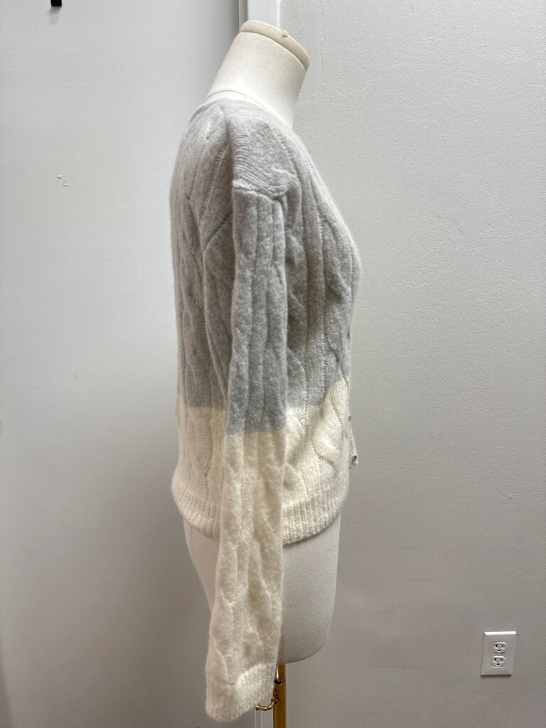Naadam Grey Cable Knit Cardigan