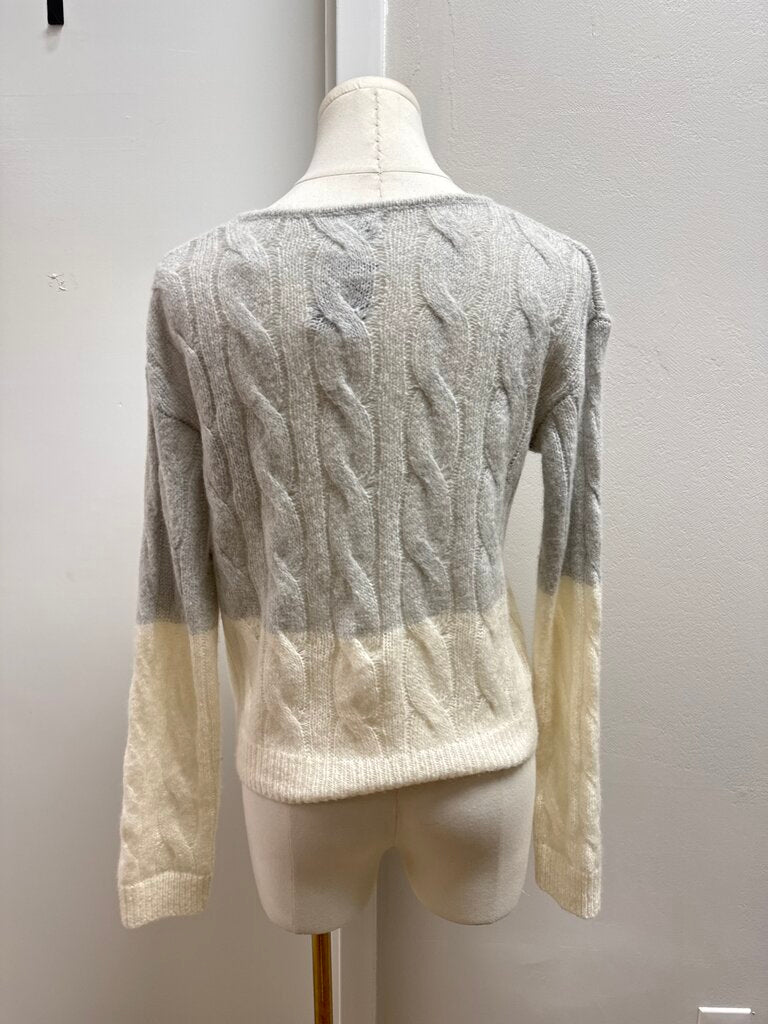Naadam Grey Cable Knit Cardigan