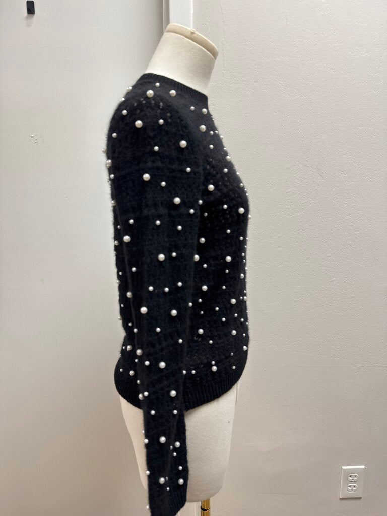 Aqua Black Pearl Detail Sweater