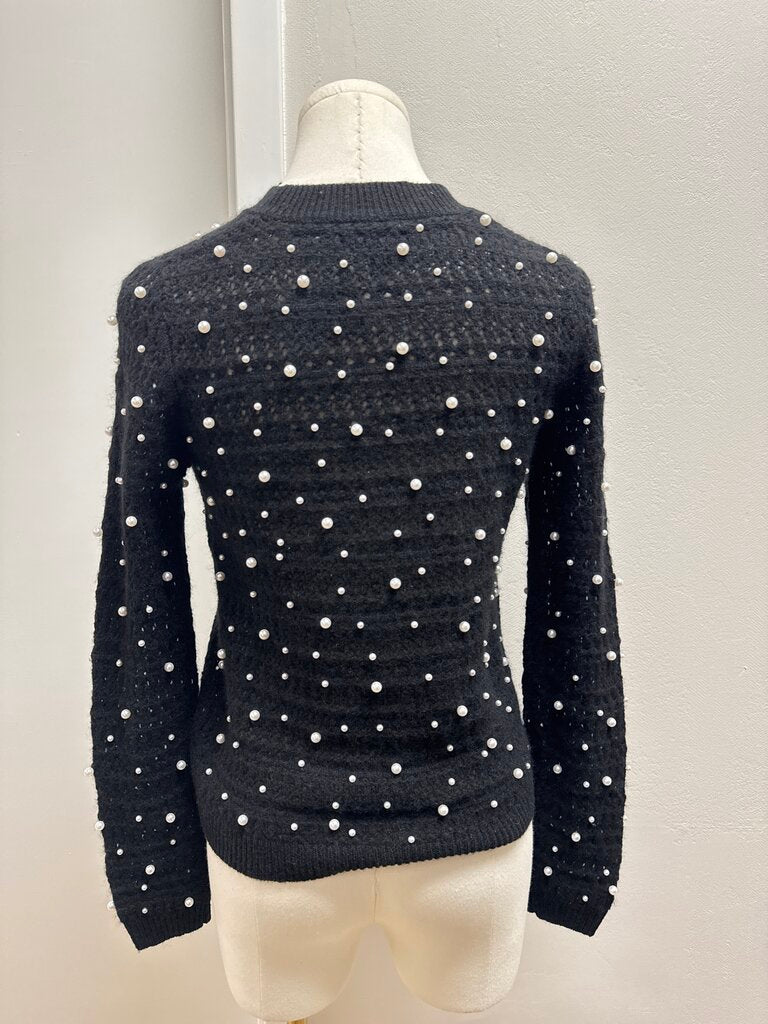 Aqua Black Pearl Detail Sweater