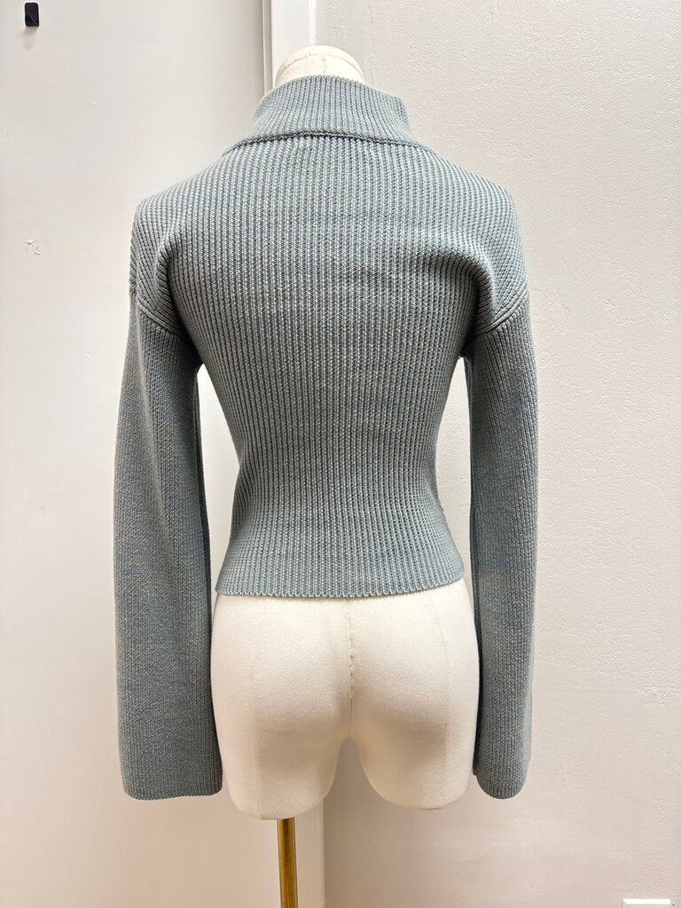 Jonathan Simkhai Blue Marled Mock Neck Sweater