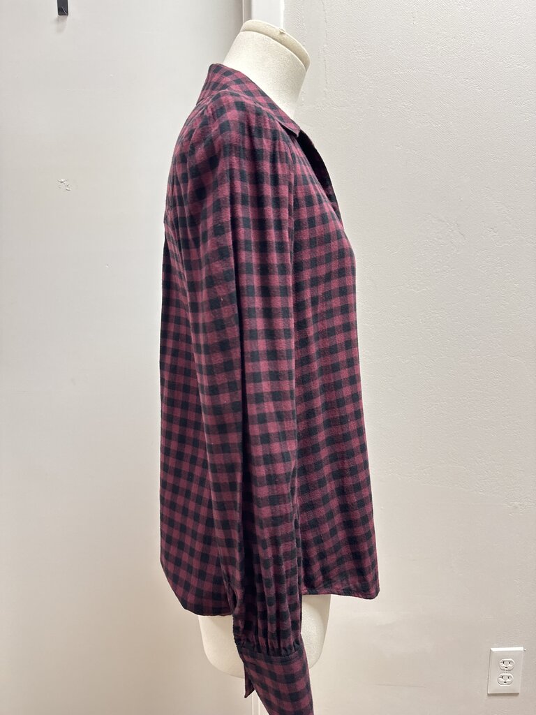 Paige Maroon Buffalo Check Button Up