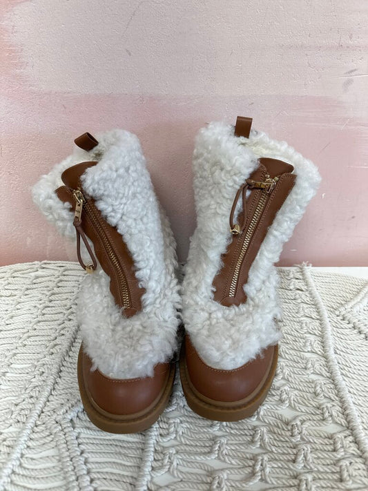 Coach Brown Shearling Lug Sole Boot