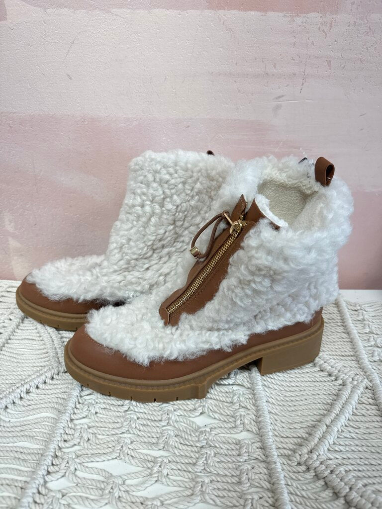 Coach Brown Shearling Lug Sole Boot