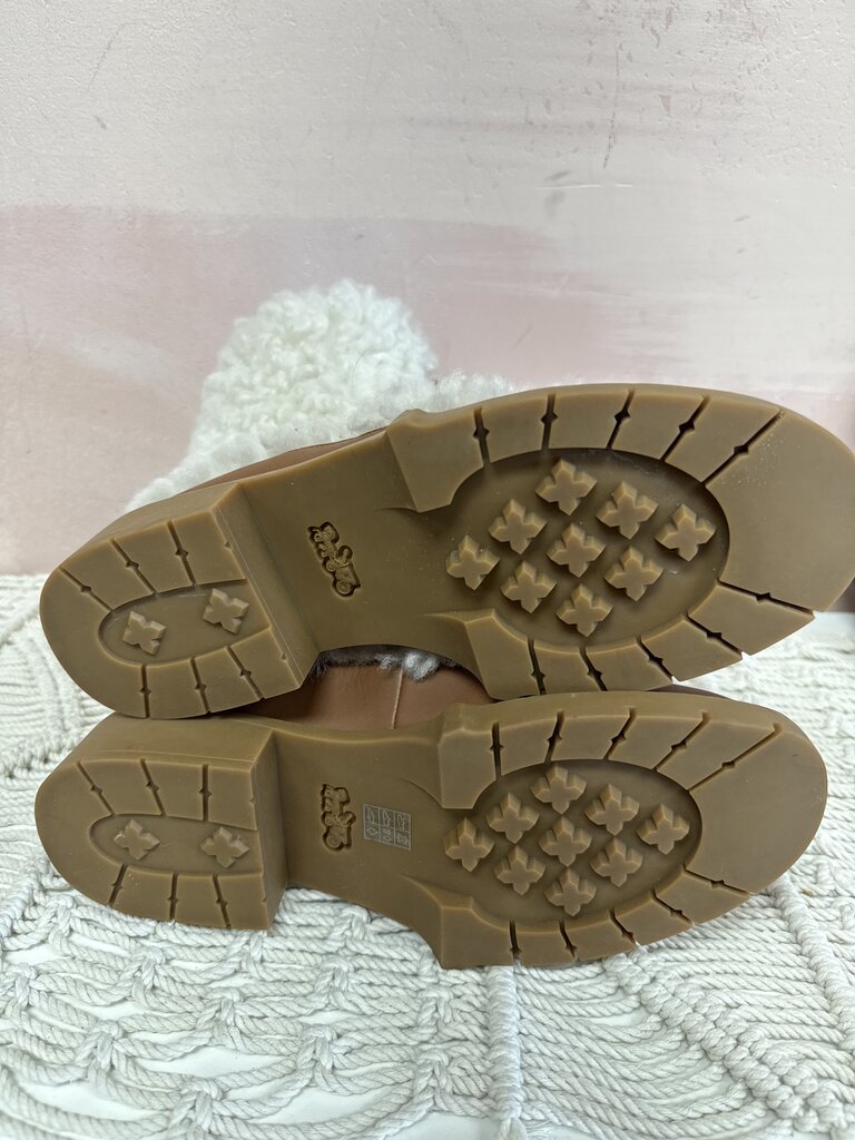 Coach Brown Shearling Lug Sole Boot