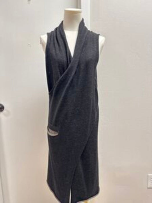 Crea Concept Grey Wool Long Vest