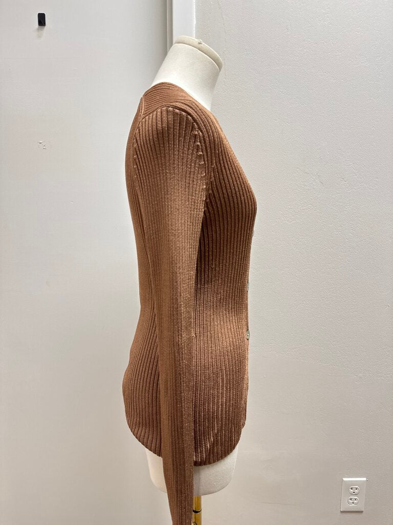 Vince Mocha Ribbed Cardigan