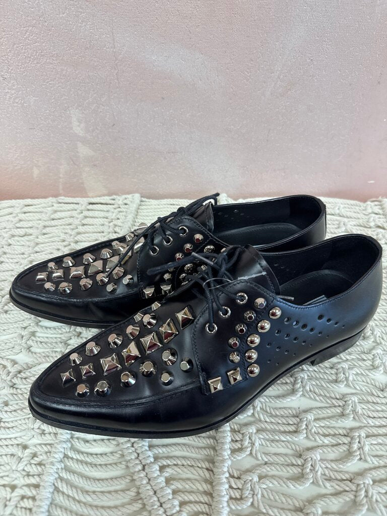 Prada Black Studded Loafer