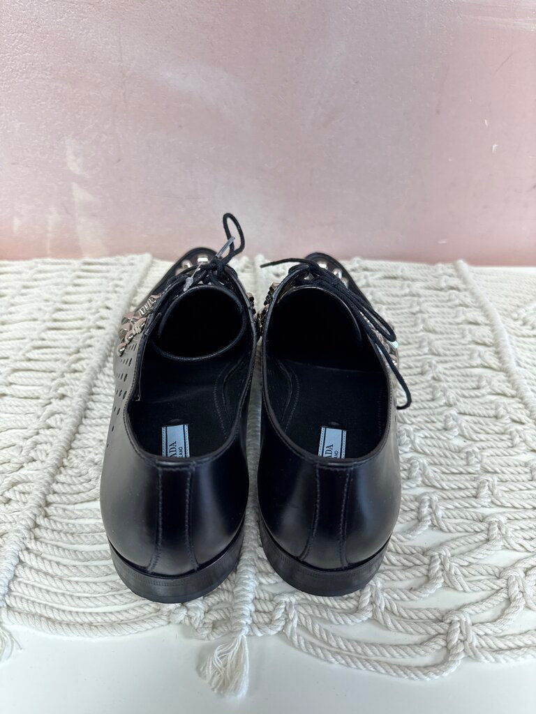Prada Black Studded Loafer