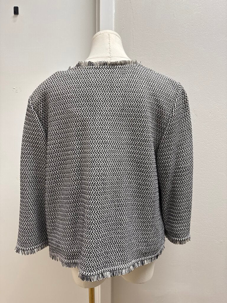 St John Black and White Knit Cropped Jacket NWT