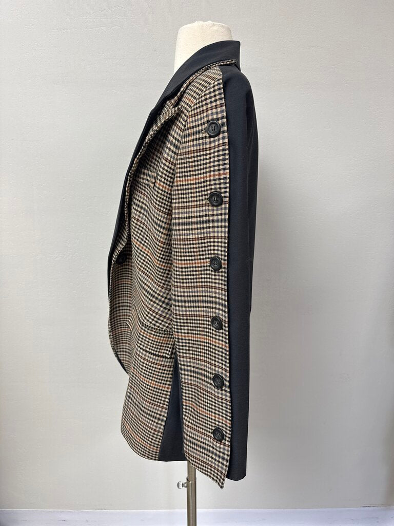 Depeche Made x Tamra Farra Brown Check Plaid Blazer