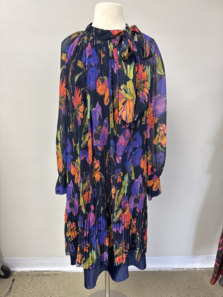 Nissa Black Floral Sheer Dress NWT