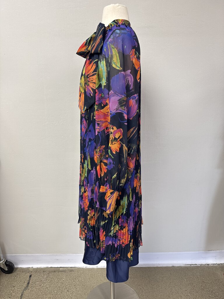 Nissa Black Floral Sheer Dress NWT