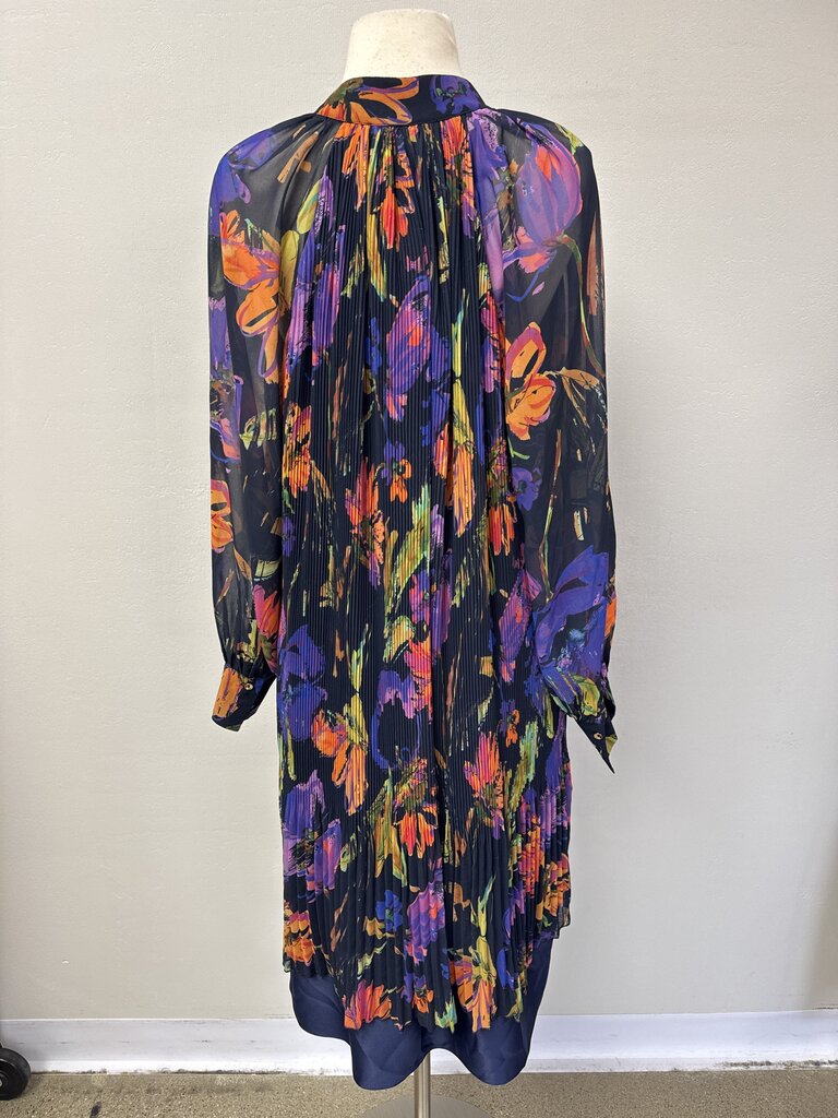 Nissa Black Floral Sheer Dress NWT