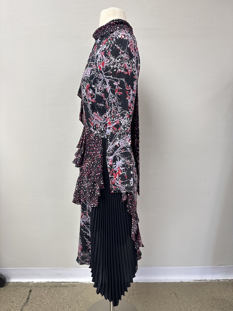 LR by Legally Red Black and Red Printed Maxi Dress