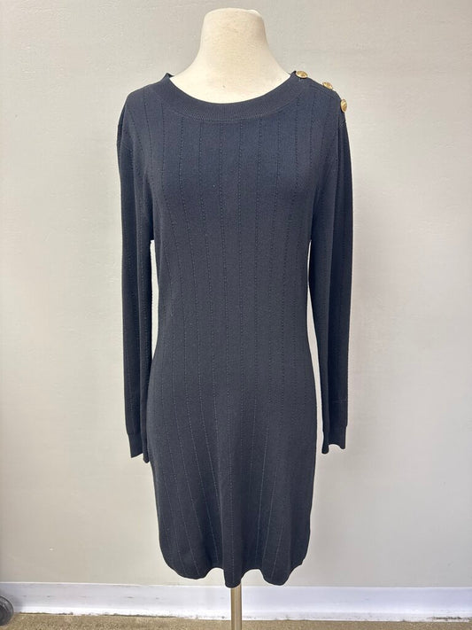 L'Agence Black RIbbed Dress